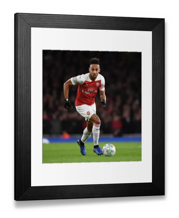 Framed Print : Arsenal's Aubameyang Leads the Charge: Carabao Cup Showdown against Tottenham at Emirates Stadium