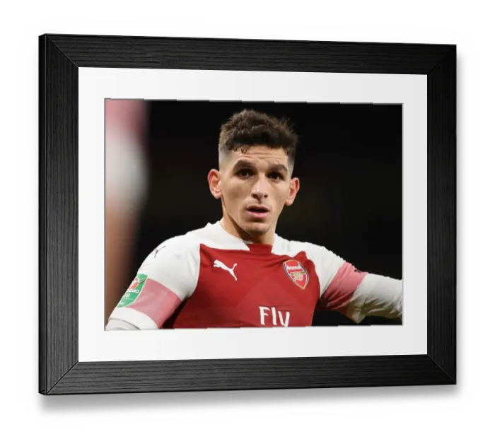 Framed Print : Torreira's Battle: Arsenal vs. Tottenham in the Carabao Cup Showdown