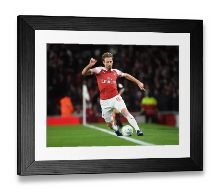 Framed Print : Monreal's Focus: Arsenal vs. Tottenham Carabao Cup Showdown