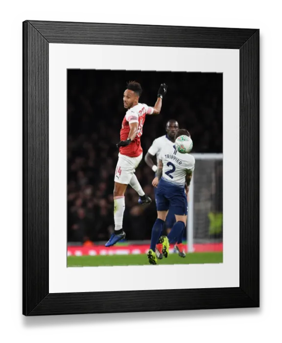 Framed Print : Aubameyang vs. Trippier: Carabao Cup Showdown - Arsenal vs. Tottenham Rivalry