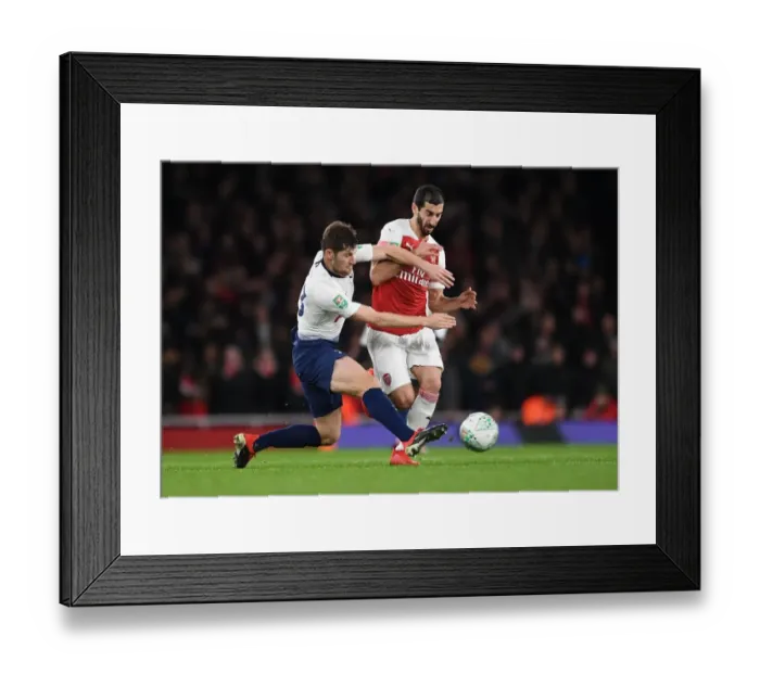 Framed Print : Arsenal vs. Tottenham: Mkhitaryan vs. Davies in Carabao Cup Quarterfinal Showdown