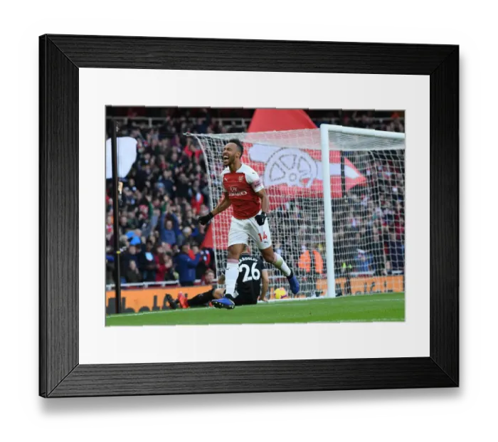 Framed Print : Aubameyang's Strike: Arsenal's Triumph over Burnley (2018-19)