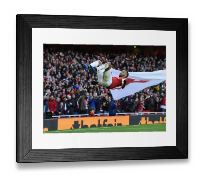 Framed Print : Aubameyang's Strike: Arsenal's Triumph Over Burnley, Premier League 2018-19 Framed Print : Aubameyang's Strike: Arsenal's Triumph Over Burnley, Premier League 2018-19