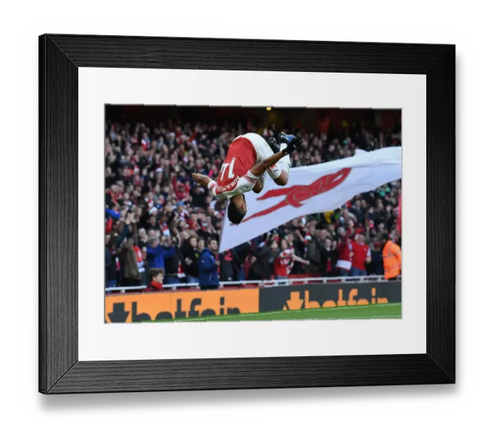 Framed Print : Arsenal's Aubameyang Scores: Arsenal FC vs Burnley FC, Premier League 2018-19 Framed Print : Arsenal's Aubameyang Scores: Arsenal FC vs Burnley FC, Premier League 2018-19