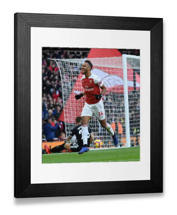 Framed Print : Arsenal's Aubameyang Scores in Victory over Burnley, Premier League 2018-19 Framed Print : Arsenal's Aubameyang Scores in Victory over Burnley, Premier League 2018-19
