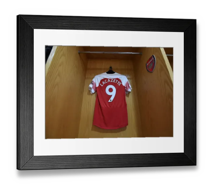 Framed Print : Arsenal FC: Alexandre Lacazette's Match-Ready Shirt (Arsenal v Burnley, 2018-19)
