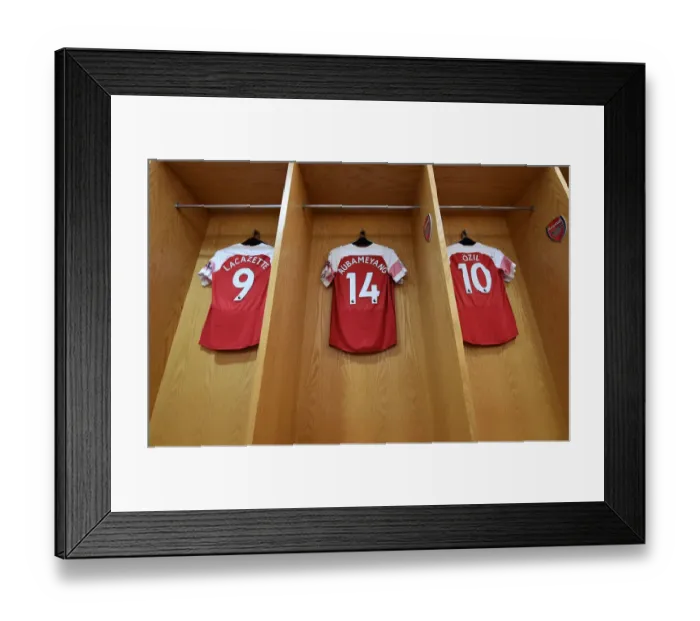 Framed Print : Arsenal Stars: Lacazette, Ozil, Aubameyang Gear Up for Burnley Showdown (Behind-the-Scenes)