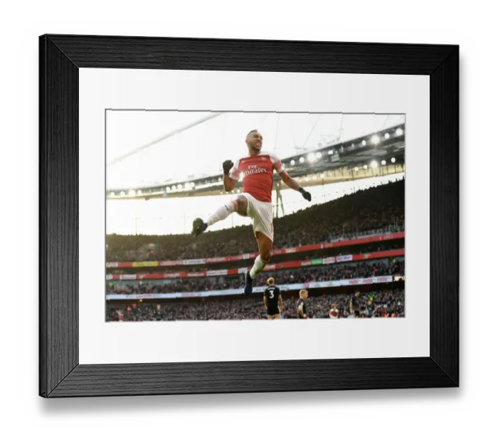 Framed Print : Pierre-Emerick Aubameyang Scores Arsenal's Second Goal Against Burnley (2018-19)