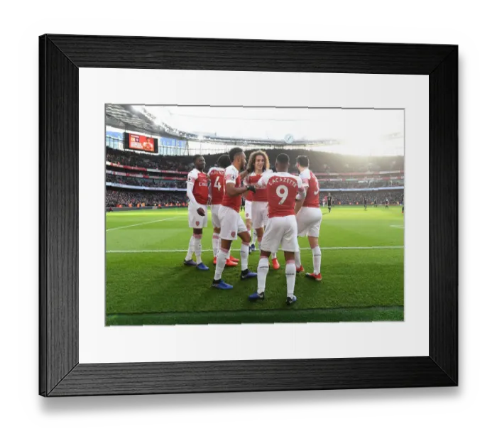 Framed Print : Arsenal's Aubameyang Scores Second Goal Against Burnley in Premier League