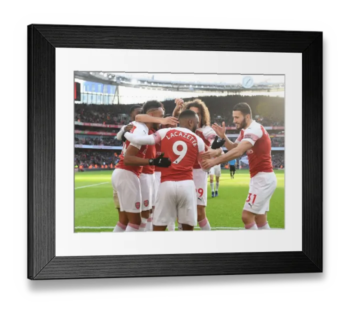 Framed Print : Aubameyang Scores His Second Goal: Arsenal's Victory Against Burnley (December 2018)