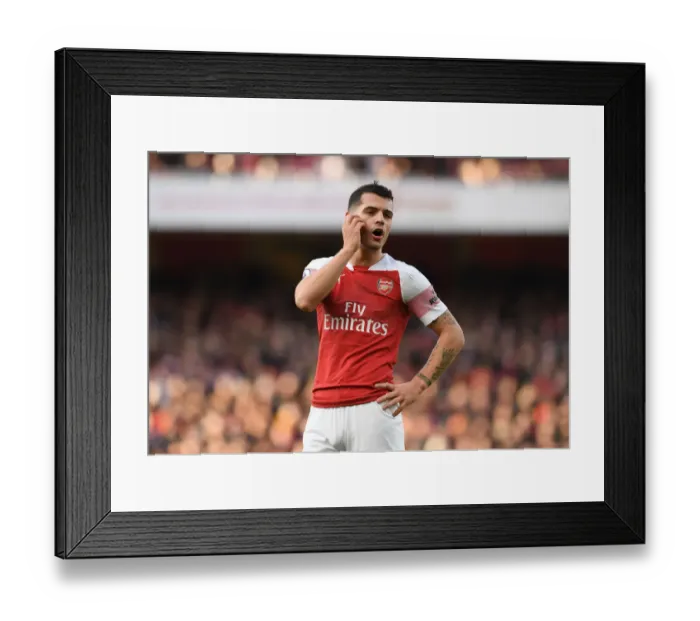 Framed Print : Granit Xhaka: Arsenal Midfielder in Action Against Burnley (Premier League 2018-19) Framed Print : Granit Xhaka: Arsenal Midfielder in Action Against Burnley (Premier League 2018-19)