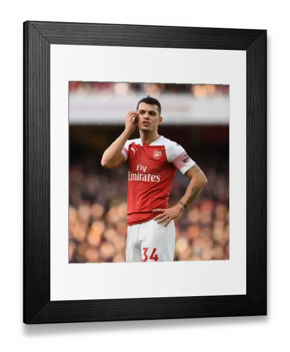 Framed Print : Granit Xhaka in Action: Arsenal vs Burnley, Premier League 2018-19 Framed Print : Granit Xhaka in Action: Arsenal vs Burnley, Premier League 2018-19