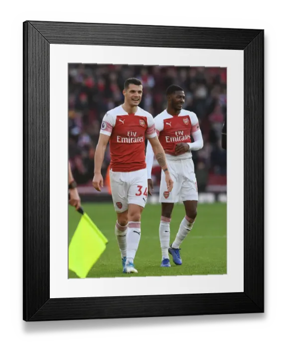 Framed Print : Granit Xhaka's Emotional Moment After Arsenal's Victory Over Burnley