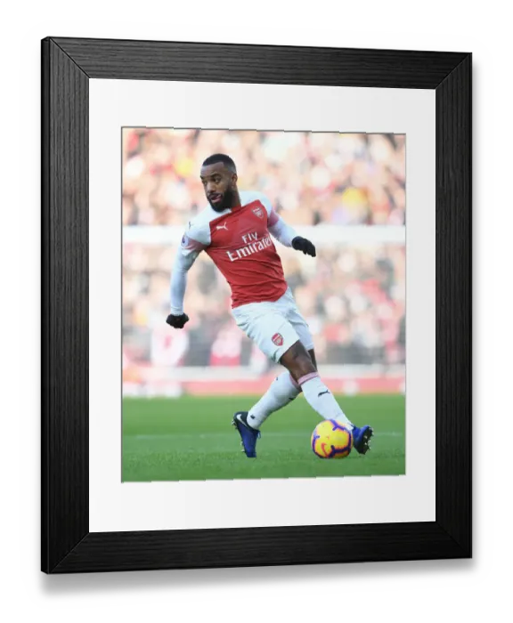 Framed Print : Alexandre Lacazette in Action: Arsenal vs Burnley, Premier League 2018-19
