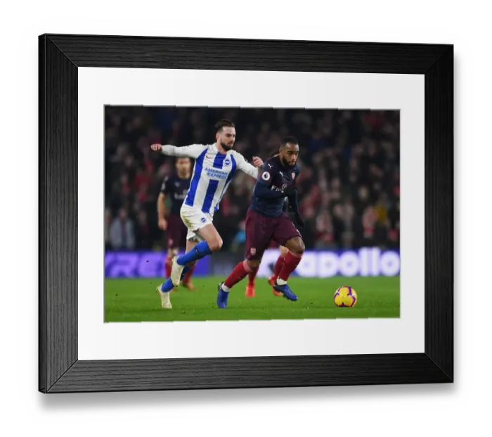 Framed Print : Clash at the Community Stadium: Lacazette vs. Propper - Brighton vs. Arsenal, Premier League