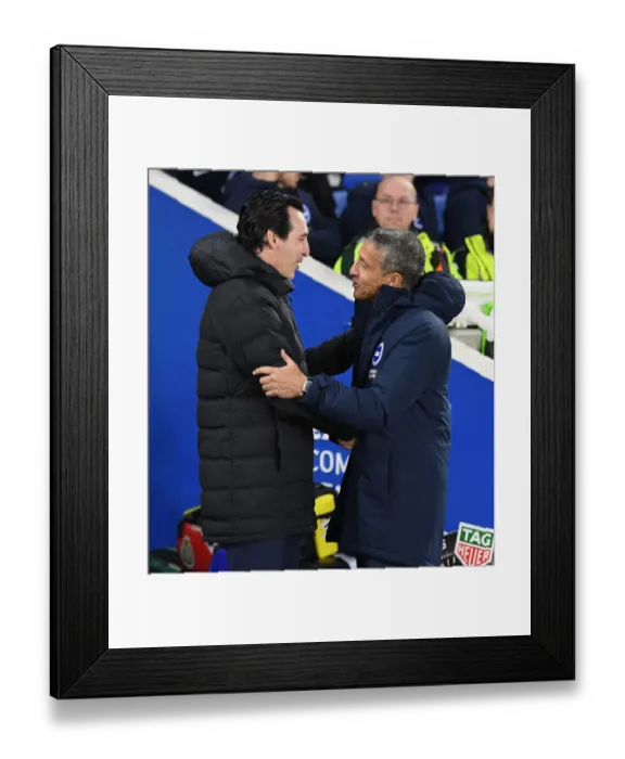 Framed Print : Unai Emery and Chris Hughton Pre-Match: Brighton & Hove Albion vs. Arsenal FC (Premier League, 2018-19)