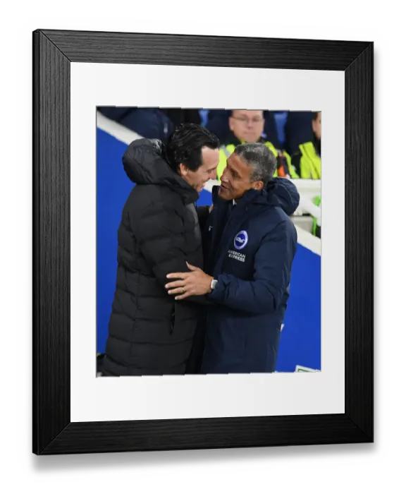 Framed Print : Premier League 2018-19: Unai Emery and Chris Hughton Pre-Match Discussion, Arsenal vs. Brighton