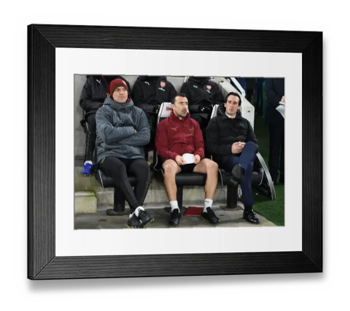 Framed Print : Unai Emery and Arsenal Coaching Team Ahead of Brighton & Hove Albion Clash, 2018-19 Premier League Framed Print : Unai Emery and Arsenal Coaching Team Ahead of Brighton & Hove Albion Clash, 2018-19 Premier League