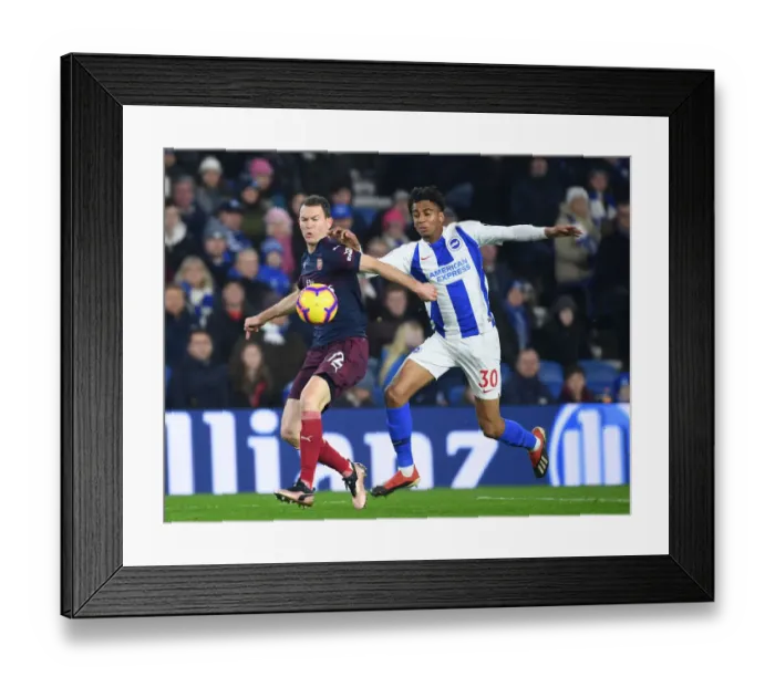 Framed Print : Stephan Lichtsteiner Charges Past Bernardo: Brighton vs. Arsenal, Premier League 2018-19