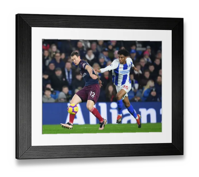 Framed Print : Stephan Lichtsteiner vs Bernardo: A Premier League Battle at Brighton (December 2018)