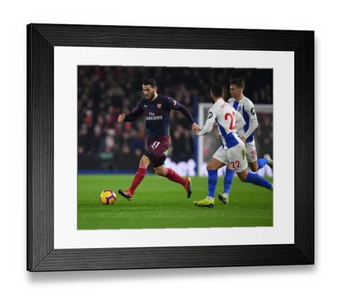 Framed Print : Brighton vs. Arsenal: Sead Kolasinac Clashes with Martin Montoya Framed Print : Brighton vs. Arsenal: Sead Kolasinac Clashes with Martin Montoya