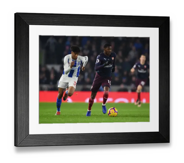 Framed Print : Maitland-Niles vs Bernardo: A Premier League Battle - Arsenal vs Brighton & Hove Albion (December 2018) Framed Print : Maitland-Niles vs Bernardo: A Premier League Battle - Arsenal vs Brighton & Hove Albion (December 2018)