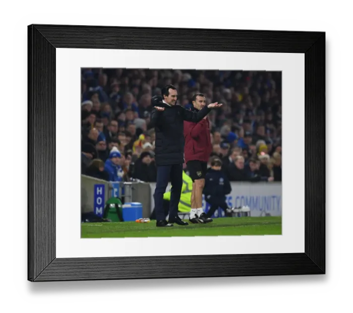 Framed Print : Unai Emery Leads Arsenal in Premier League Battle against Brighton Framed Print : Unai Emery Leads Arsenal in Premier League Battle against Brighton