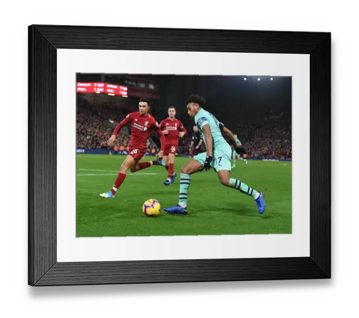 Framed Print : Clash of Titans: Liverpool vs. Arsenal - Iwobi vs. Alexander-Arnold