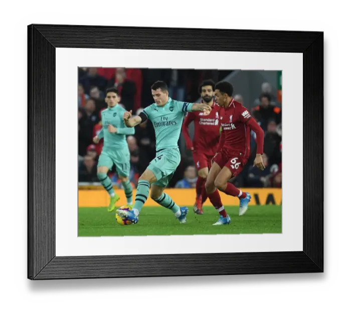 Framed Print : Clash of Titans: Xhaka vs. Alexander-Arnold - Liverpool vs. Arsenal, Premier League, 2018-19 Framed Print : Clash of Titans: Xhaka vs. Alexander-Arnold - Liverpool vs. Arsenal, Premier League, 2018-19