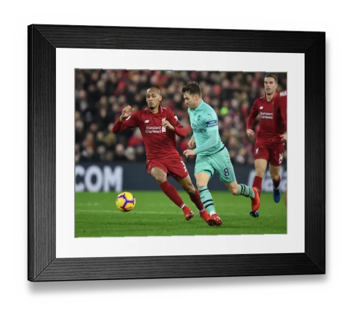 Framed Print : Ramsey vs Fabinho: A Premier League Showdown at Anfield, 2018-19