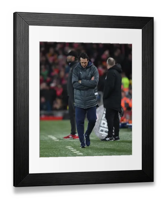 Framed Print : Unai Emery at Anfield: Liverpool vs. Arsenal, Premier League 2018-19