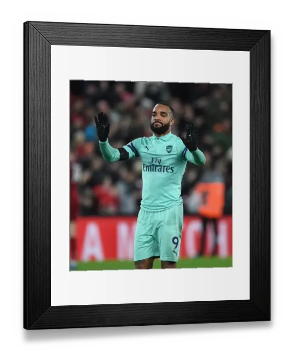 Framed Print : Alexis Lacazette Applauding Arsenal Fans at Anfield after Liverpool Clash (2018-19)