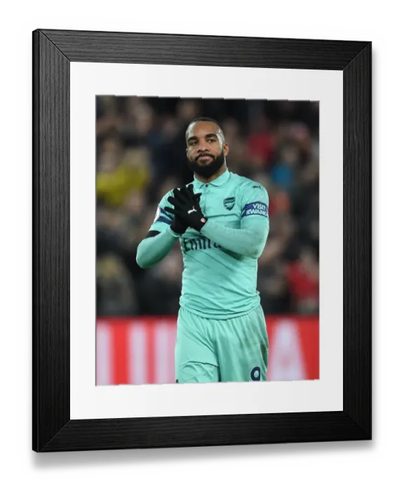 Framed Print : Alexis Lacazette Salutes Arsenal Fans at Anfield After Intense Liverpool Clash (Premier League 2018-19)