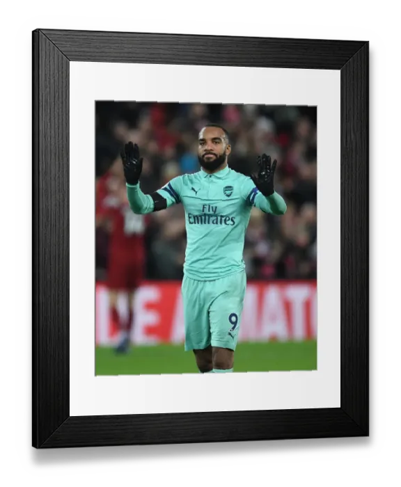 Framed Print : Alexis Lacazette Applauding Arsenal Fans After Liverpool vs Arsenal Premier League Match (2018-19)