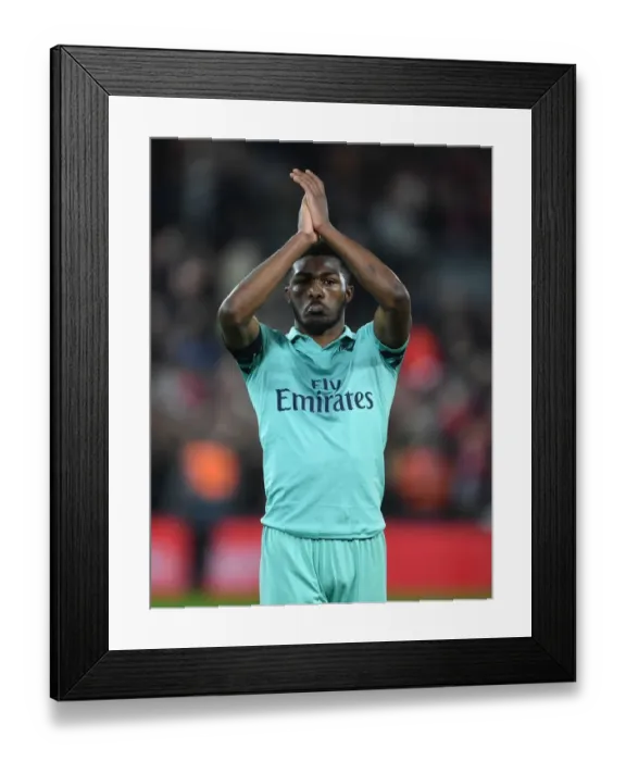 Framed Print : Ainsley Maitland-Niles Applauds Arsenal Fans at Anfield After Liverpool Clash (Premier League 2018-19) Framed Print : Ainsley Maitland-Niles Applauds Arsenal Fans at Anfield After Liverpool Clash (Premier League 2018-19)