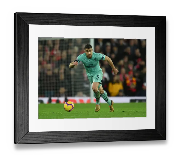 Framed Print : Sokratis Faces Liverpool: Arsenal vs. Liverpool, Premier League 2018-19