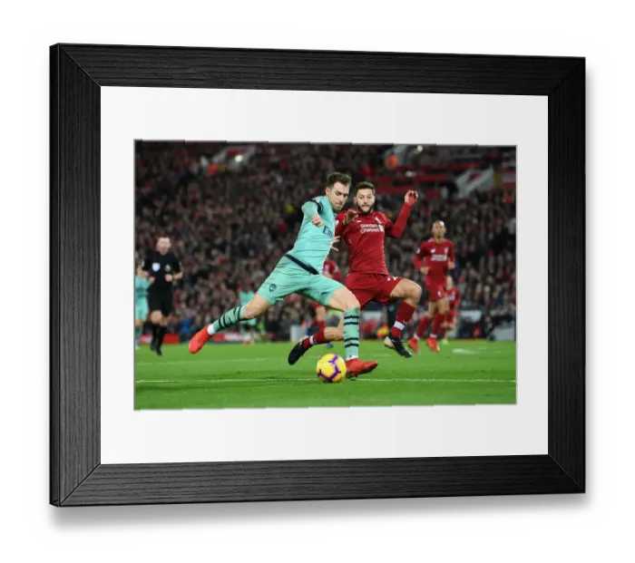 Framed Print : Ramsey vs Lallana: Intense Battle at Anfield - Liverpool vs Arsenal, Premier League 2018-19