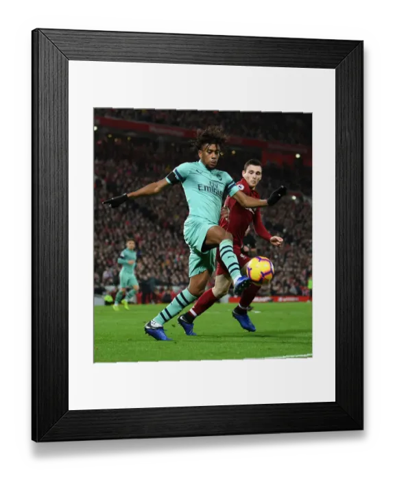 Framed Print : Clash at Anfield: Iwobi vs Robertson in Premier League Showdown