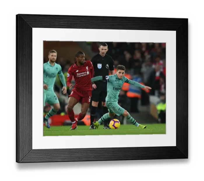 Framed Print : Torreira vs. Wijnaldum: Intense Battle in the Midfield - Liverpool vs. Arsenal, Premier League 2018-19 Framed Print : Torreira vs. Wijnaldum: Intense Battle in the Midfield - Liverpool vs. Arsenal, Premier League 2018-19