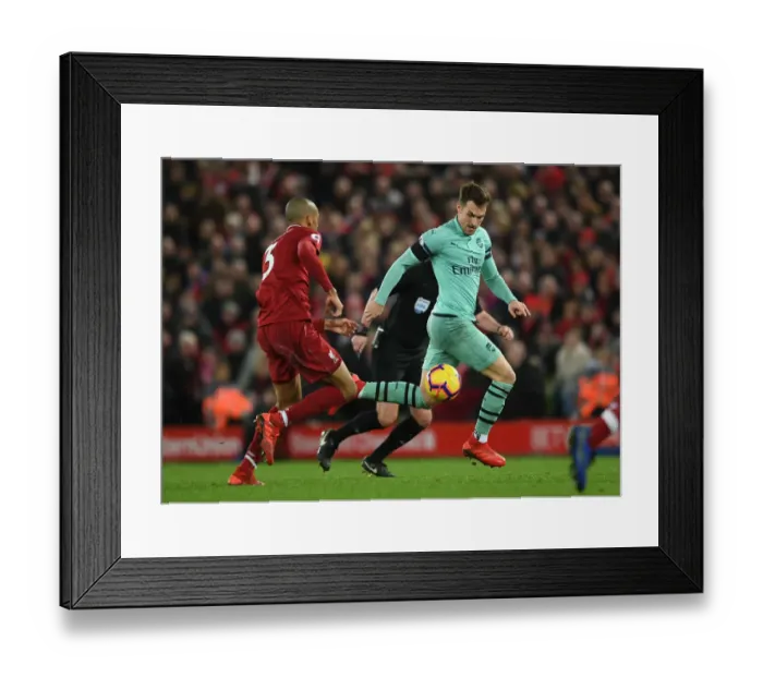 Framed Print : Clash of the Midfield Titans: Fabinho vs. Ramsey - Premier League Showdown
