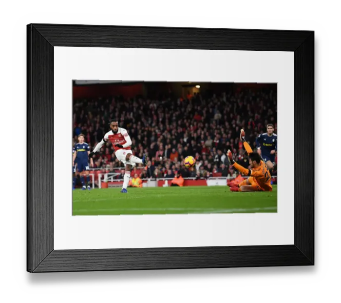 Framed Print : Alexandre Lacazette Scores Arsenal's Second Goal vs. Fulham (2018-19)