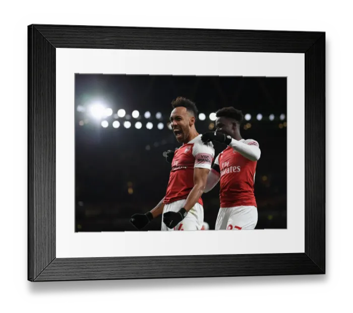 Framed Print : Four Sensational Goals by Aubameyang: Arsenal's Dominant Performance against Fulham, Premier League 2018-19