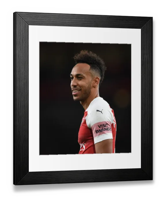Framed Print : Arsenal's Aubameyang Shines in Premier League Clash Against Fulham