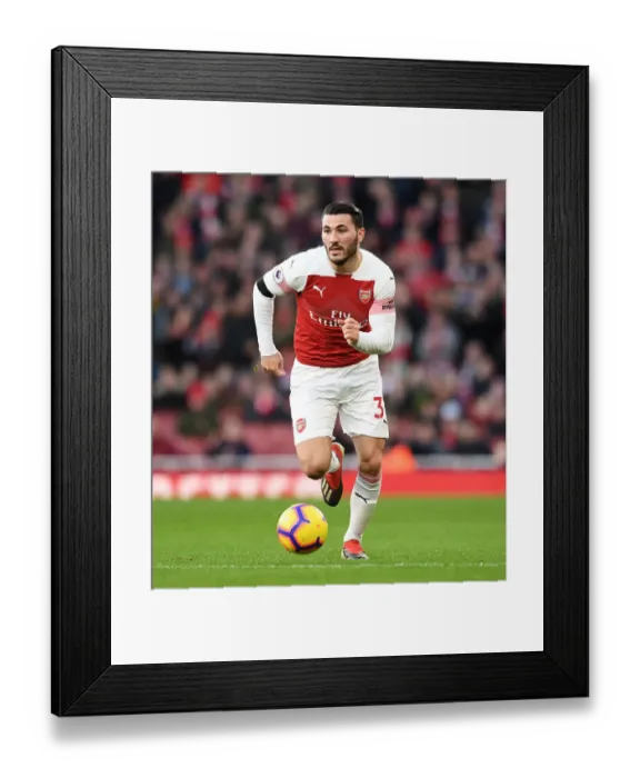 Framed Print : Sead Kolasinac: Arsenal's Defensive Powerhouse in Action Against Fulham, Premier League 2018-19