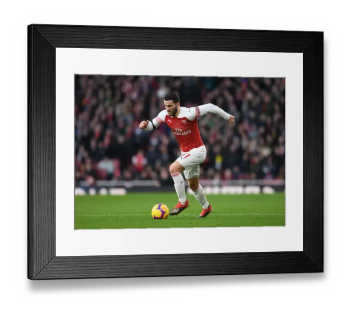 Framed Print : Sead Kolasinac in Action: Arsenal vs. Fulham, Premier League 2018-19
