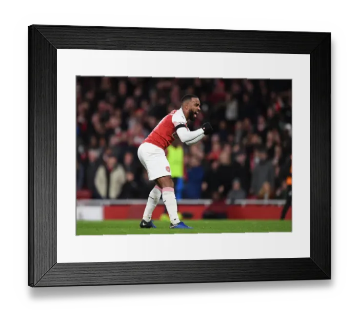 Framed Print : Alexandre Lacazette Scores Arsenal's Second Goal vs. Fulham (2018-19)