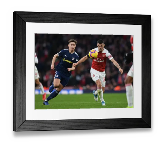 Framed Print : Clash at the Emirates: Xhaka vs. Cairney - Arsenal vs. Fulham, Premier League 2018-19 Framed Print : Clash at the Emirates: Xhaka vs. Cairney - Arsenal vs. Fulham, Premier League 2018-19