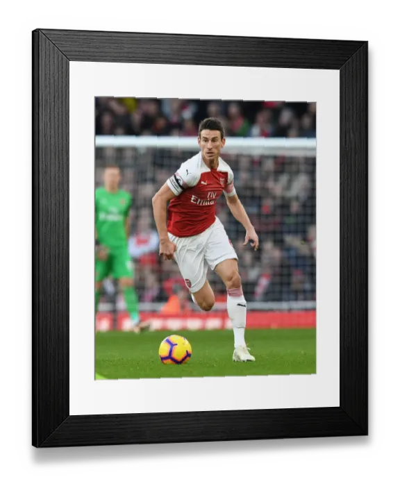 Framed Print : Arsenal's Laurent Koscielny in Action Against Fulham, Premier League 2018-19