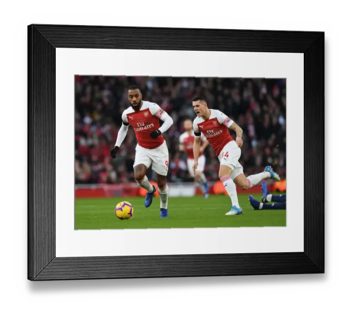 Framed Print : Arsenal's Lacazette and Xhaka in Action: Arsenal FC vs Fulham FC, Premier League 2018-19 Framed Print : Arsenal's Lacazette and Xhaka in Action: Arsenal FC vs Fulham FC, Premier League 2018-19