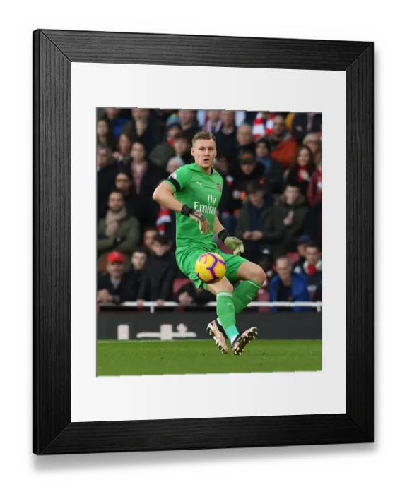 Framed Print : Arsenal's Bernd Leno in Action against Fulham in the Premier League
